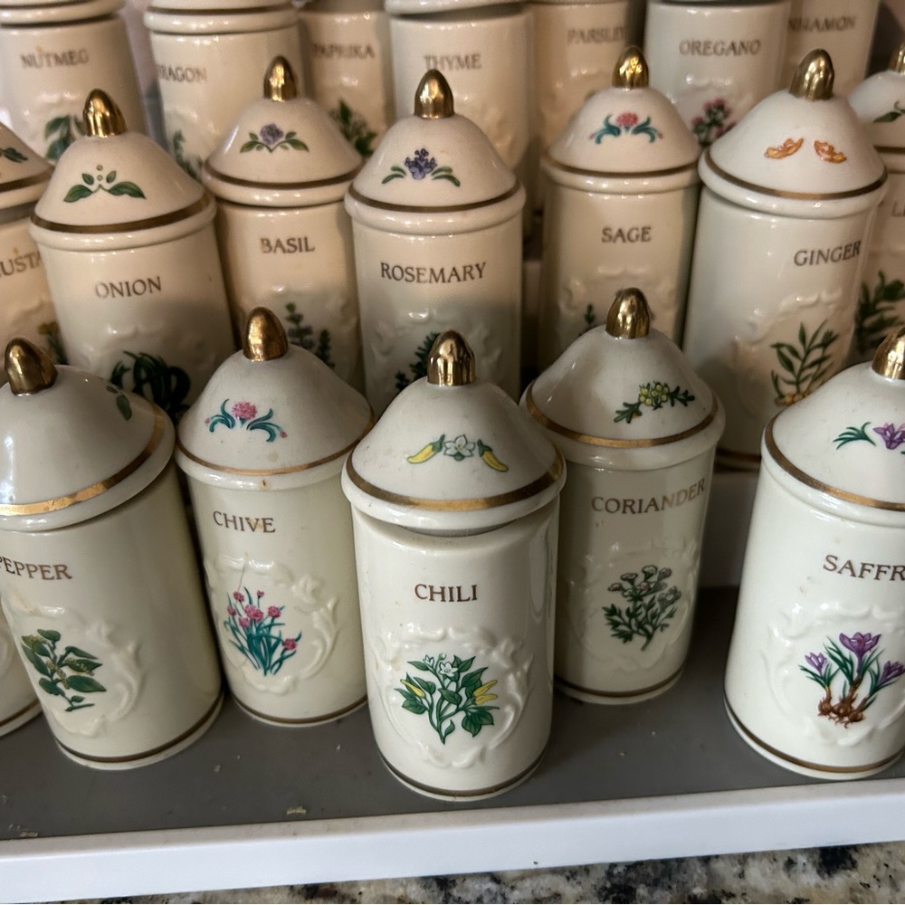 Lenox vintage spice jars from the garden collection